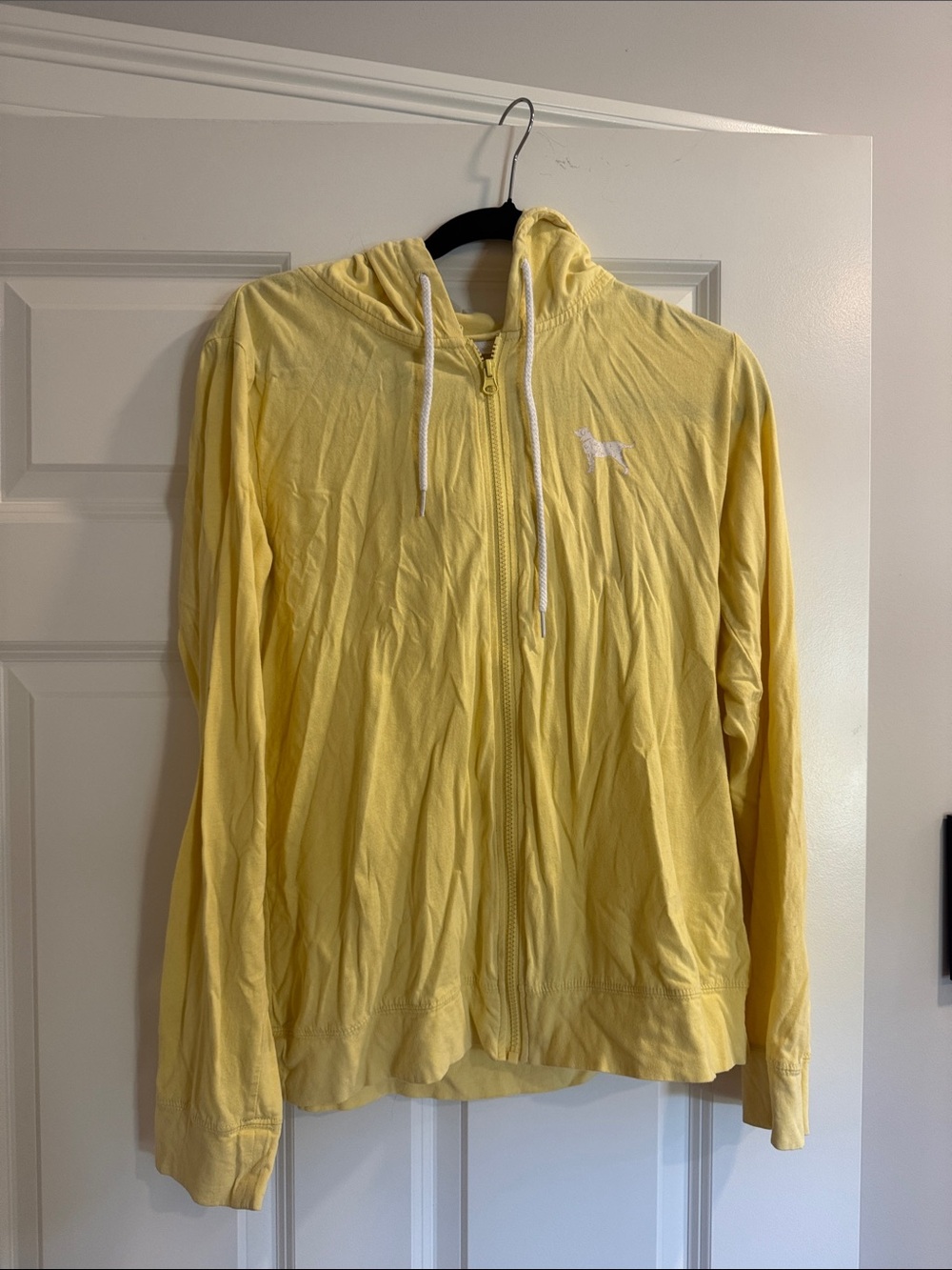 The Black Dog Yellow Zip Hoodie with White Logo